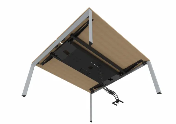 Ensemble 2 bureaux droits FrameOne II - l. 180 x pr. 78 cm - top access - sans écran - piétement arche