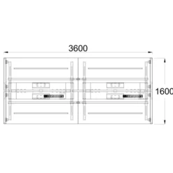 Ensemble 4 bureaux droits FrameOne II - l. 180 x pr. 78 cm - top access - sans écran - piétement arche