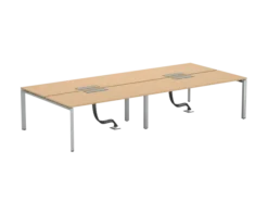 Ensemble 4 bureaux droits FrameOne II - l. 180 x pr. 78 cm - top access - sans écran - piétement arche
