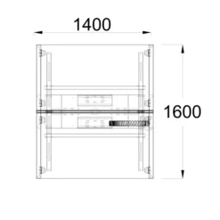 Ensemble 2 bureaux droits FrameOne II - l. 140 x pr. 78 cm - top access + 1 écran mélaminé avec rail - piétement arche