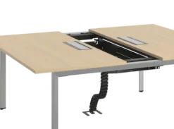 Ensemble 2 bureaux droits FrameOne II - l. 160 x pr. 78 cm - top access + 1 écran mélaminé avec rail - piétement arche