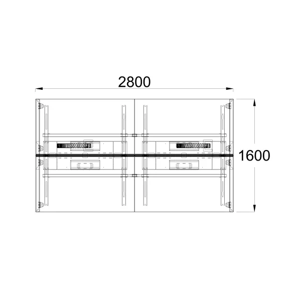 Ensemble 4 bureaux droits FrameOne II - l. 140 x pr. 78 cm - top access + 2 écrans tissu avec rail - piétement arche