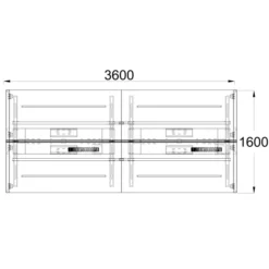 Ensemble 4 bureaux droits FrameOne II - l. 180 x pr. 78 cm - top access + 2 écrans mélaminé avec rail - piétement arche