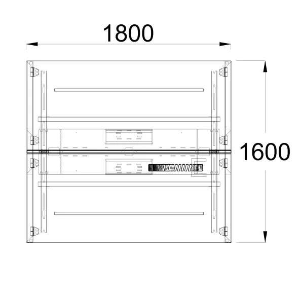Ensemble 2 bureaux droits FrameOne II - l. 180 x pr. 78 cm - top access + 1 écran mélaminé avec rail - piétement arche