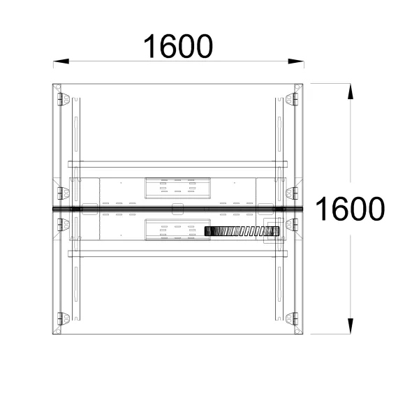 Ensemble 2 bureaux droits FrameOne II - l. 160 x pr. 78 cm - cm - top access + 1 écran tissu avec rail - piétement arche