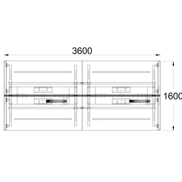 Ensemble 4 bureaux droits FrameOne II - l. 180 x pr. 78 cm - top access + 2 écrans PMMA avec rail - piétement arche