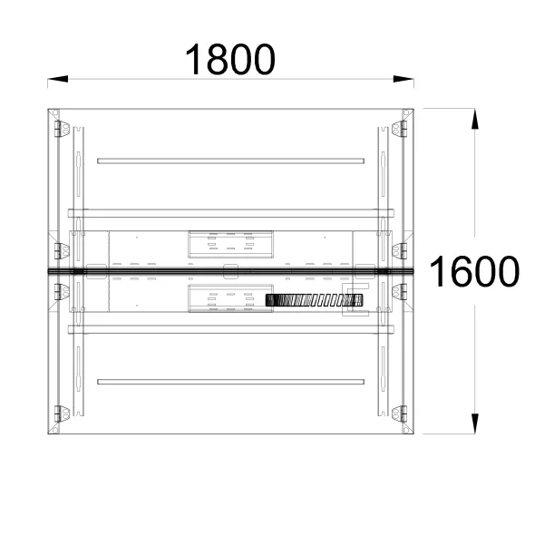 Ensemble 2 bureaux droits FrameOne II - l. 180 x pr. 78 cm - cm - top access + 1 écran tissu avec rail - piétement arche
