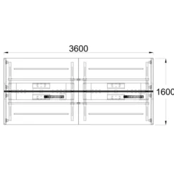 Ensemble 4 bureaux droits FrameOne II - l. 180 x pr. 78 cm - top access + 2 écrans tissu avec rail - piétement arche