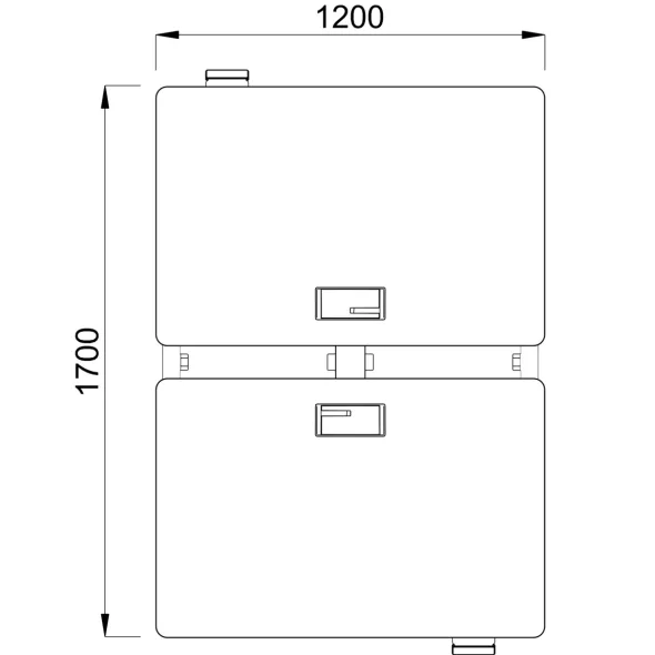 Ensemble 2 bureaux droits Possilio - l. 120 x pr. 80 cm réglage en hauteur électrique - trappe -