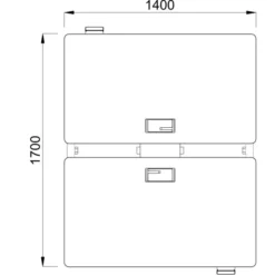 Ensemble 2 bureaux droits Possilio - l. 140 x pr. 80 cm réglage en hauteur électrique - trappe -