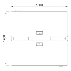 Ensemble 2 bureaux droits Possilio - l. 180 x pr. 80 cm réglage en hauteur électrique - trappe -