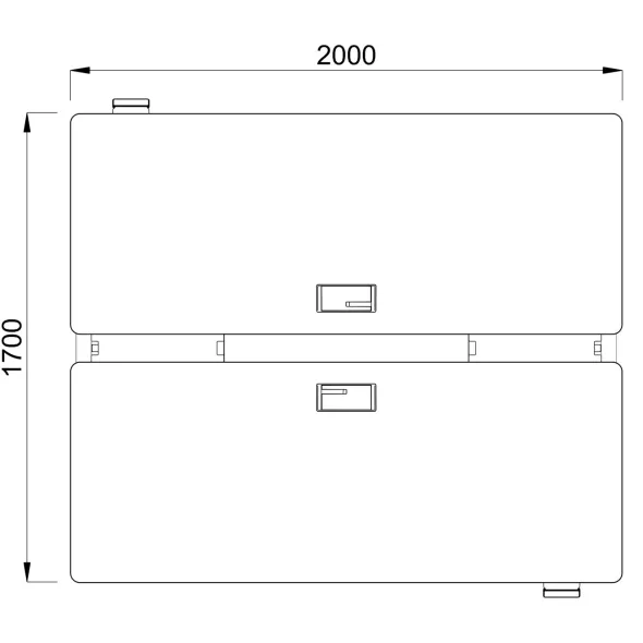 Ensemble 2 bureaux droits Possilio - l. 200 x pr. 80 cm réglage en hauteur électrique - trappe -