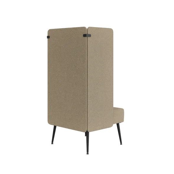 Espace de confidentialité 1 place Modul@ - l. 73 x h. 140 x pr. 73 cm - tissu V - pieds métal