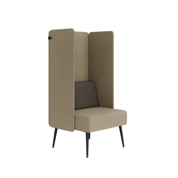 Espace de confidentialité 1 place Modul@ - l. 73 x h. 140 x pr. 73 cm - tissu V - pieds métal