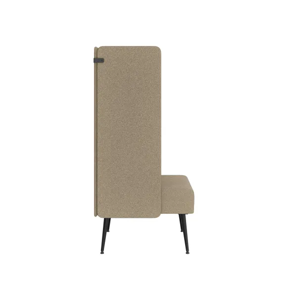 Espace de confidentialité 1 place Modul@ - l. 73 x h. 140 x pr. 73 cm - tissu V - pieds métal