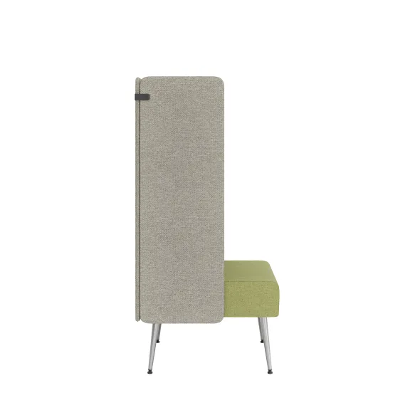 Espace de confidentialité 1 place Modul@ - l. 73 x h. 140 x pr. 73 cm - tissu N - pieds métal