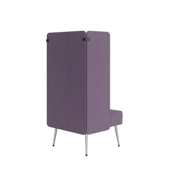 Espace de confidentialité 1 place Modul@ - l. 73 x h. 140 x pr. 73 cm - tissu D - pieds métal