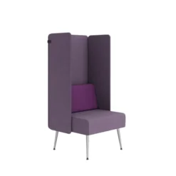 Espace de confidentialité 1 place Modul@ - l. 73 x h. 140 x pr. 73 cm - tissu D - pieds métal