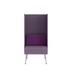 Espace de confidentialité 1 place Modul@ - l. 73 x h. 140 x pr. 73 cm - tissu D - pieds métal