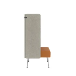 Espace de confidentialité 1 place Modul@ - l. 73 x h. 140 x pr. 73 cm - textile enduit - pieds métal
