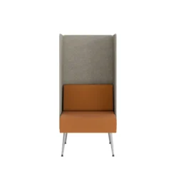 Espace de confidentialité 1 place Modul@ - l. 73 x h. 140 x pr. 73 cm - textile enduit - pieds métal