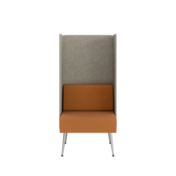 Espace de confidentialité 1 place Modul@ - l. 73 x h. 140 x pr. 73 cm - textile enduit - pieds métal