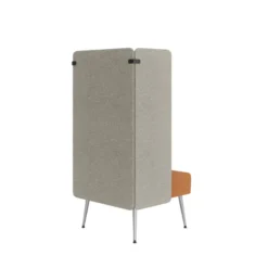 Espace de confidentialité 1 place Modul@ - l. 73 x h. 140 x pr. 73 cm - textile enduit - pieds métal