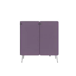 Espace de réunion 4 places Modul@ - l. 206 x h. 140 x pr. 130 cm - tissu D - pieds métal - avec table électrifiée
