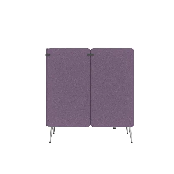 Espace de réunion 4 places Modul@ - l. 206 x h. 140 x pr. 130 cm - tissu D - pieds métal - avec table électrifiée