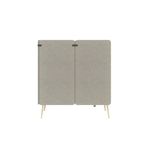 Espace de réunion 4 places Modul@ - l. 206 x h. 140 x pr. 130 cm - textile enduit - pieds chêne vernis naturel -