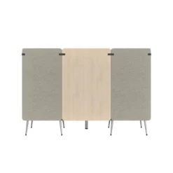 Espace de réunion 2 places Modul@ - l. 206 x h. 140 x pr. 66 cm - textile enduit - pieds métal - avec table