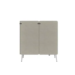 Espace de réunion 4 places Modul@ - l. 206 x h. 140 x pr. 130 cm - tissu N - pieds métal - avec table