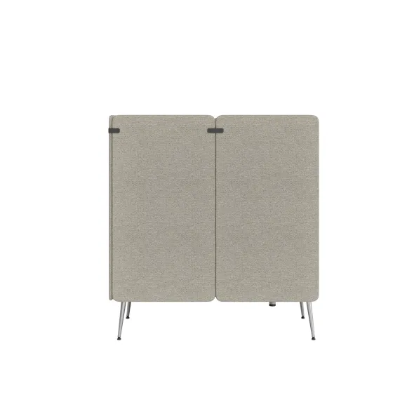 Espace de réunion 4 places Modul@ - l. 206 x h. 140 x pr. 130 cm - tissu N - pieds métal - avec table
