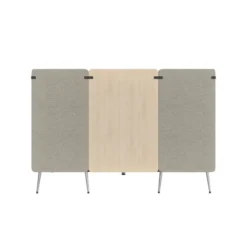Espace de réunion 4 places Modul@ - l. 206 x h. 140 x pr. 130 cm - textile enduit - pieds métal - avec table