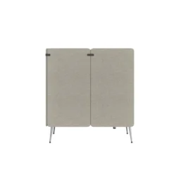 Espace de réunion 4 places Modul@ - l. 206 x h. 140 x pr. 130 cm - textile enduit - pieds métal - avec table