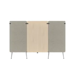 Espace de réunion 4 places Modul@ - l. 206 x h. 140 x pr. 130 cm - textile enduit - pieds métal + table électrifiée