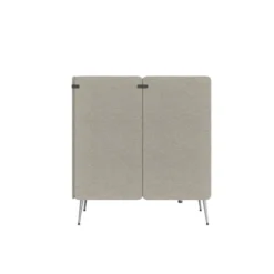 Espace de réunion 4 places Modul@ - l. 206 x h. 140 x pr. 130 cm - textile enduit - pieds métal + table électrifiée