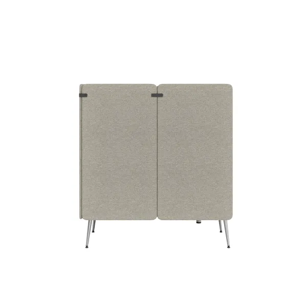 Espace de réunion 4 places Modul@ - l. 206 x h. 140 x pr. 130 cm - textile enduit - pieds métal + table électrifiée
