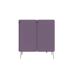 Espace de réunion 4 places Modul@ - l. 206 x h. 140 x pr. 130 cm - tissu D - pieds métal - avec table