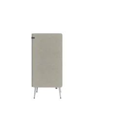 Espace de réunion 2 places Modul@ - l. 206 x h. 140 x pr. 66 cm - tissu N - pieds métal - avec table