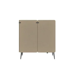 Espace de réunion 4 places Modul@ - l. 206 x h. 140 x pr. 130 cm - tissu V - pieds métal - avec table