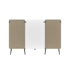 Espace de réunion 4 places Modul@ - l. 206 x h. 140 x pr. 130 cm - tissu V - pieds métal - avec table
