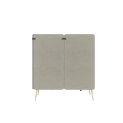 Espace de réunion 4 places Modul@ - l. 206 x h. 140 x pr. 130 cm - tissu N - pieds chêne vernis naturel -