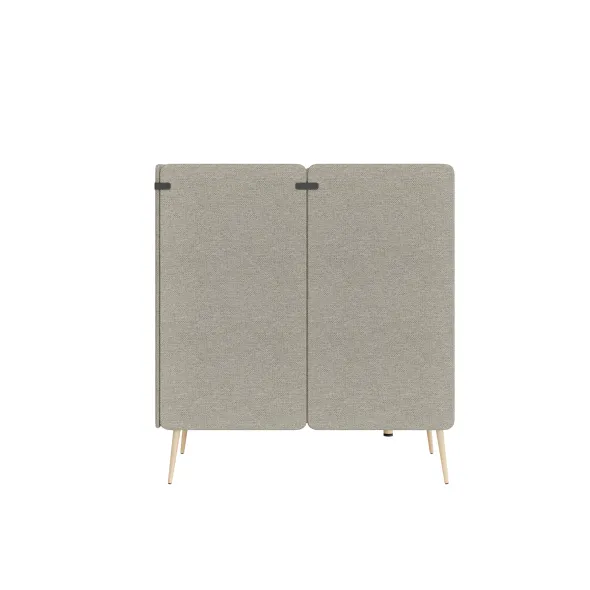 Espace de réunion 4 places Modul@ - l. 206 x h. 140 x pr. 130 cm - tissu N - pieds chêne vernis naturel -