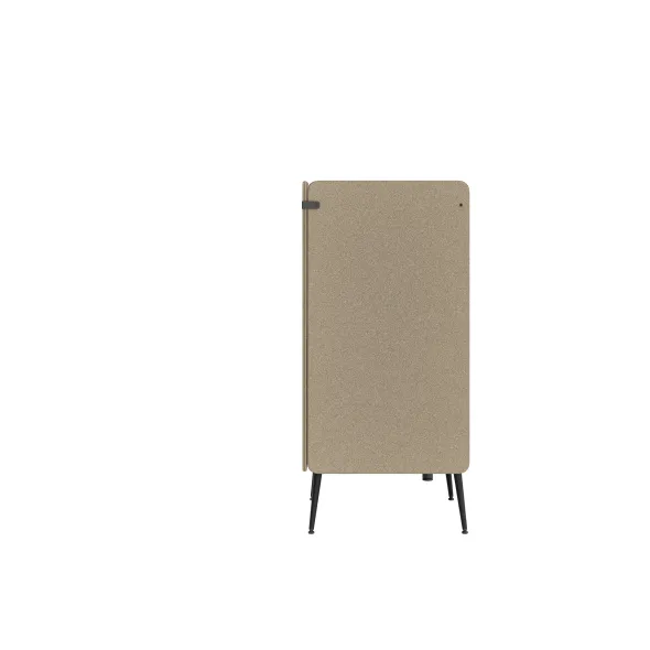 Espace de réunion 2 places Modul@ - l. 206 x h. 140 x pr. 66 cm - tissu V - pieds métal - avec table