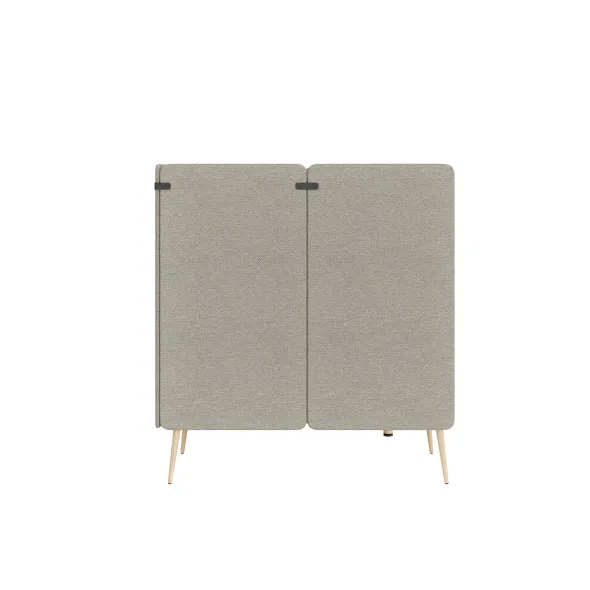 Espace de réunion 4 places Modul@ - l. 206 x h. 140 x pr. 130 cm - textile enduit - pieds chêne vernis naturel + table
