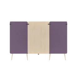 Espace de réunion 4 places Modul@ - l. 206 x h. 140 x pr. 130 cm - tissu D - pieds chêne vernis naturel - avec table