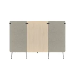 Espace de réunion 4 places Modul@ - l. 206 x h. 140 x pr. 130 cm - tissu N - pieds métal - avec table électrifiée