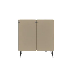 Espace de réunion 4 places Modul@ - l. 206 x h. 140 x pr. 130 cm - tissu V - pieds métal - avec table électrifiée