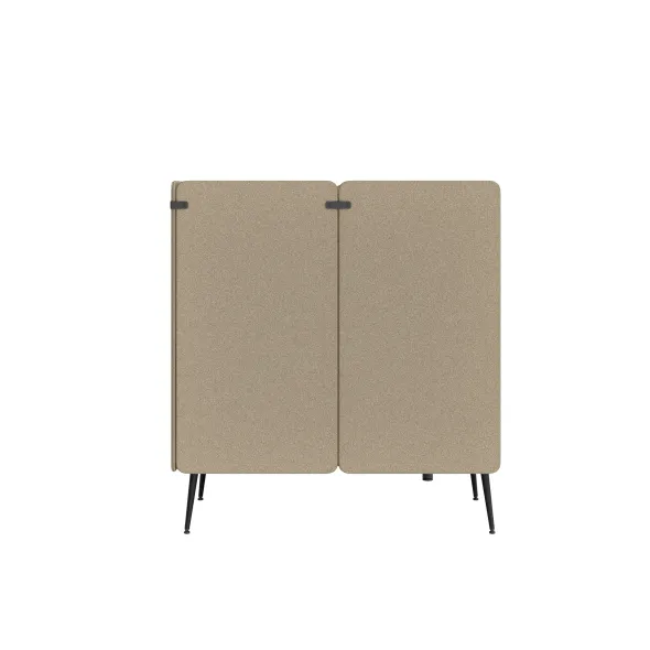 Espace de réunion 4 places Modul@ - l. 206 x h. 140 x pr. 130 cm - tissu V - pieds métal - avec table électrifiée